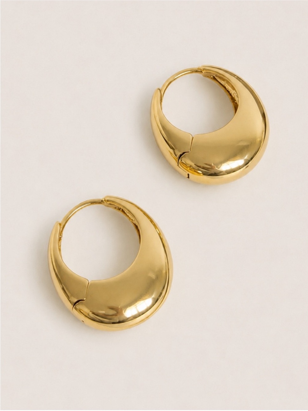 New! Gold French Huggie Hoop Earrings NWOT